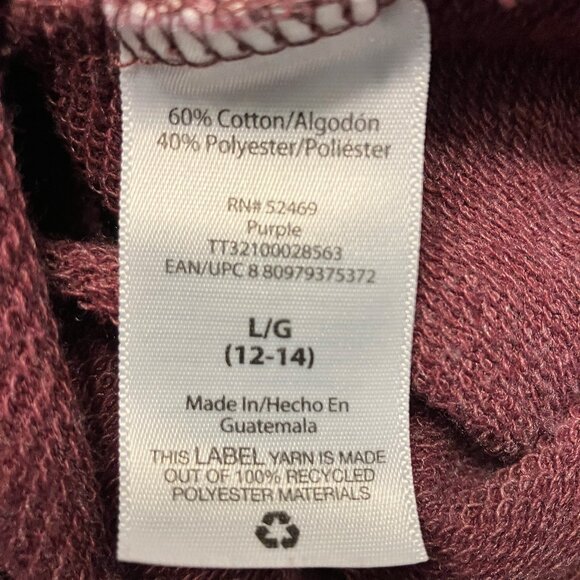 TIME And TRU Maroon Tunic Top Long Sleeve Shirt Sz L 12-14 - Picture 3 of 7